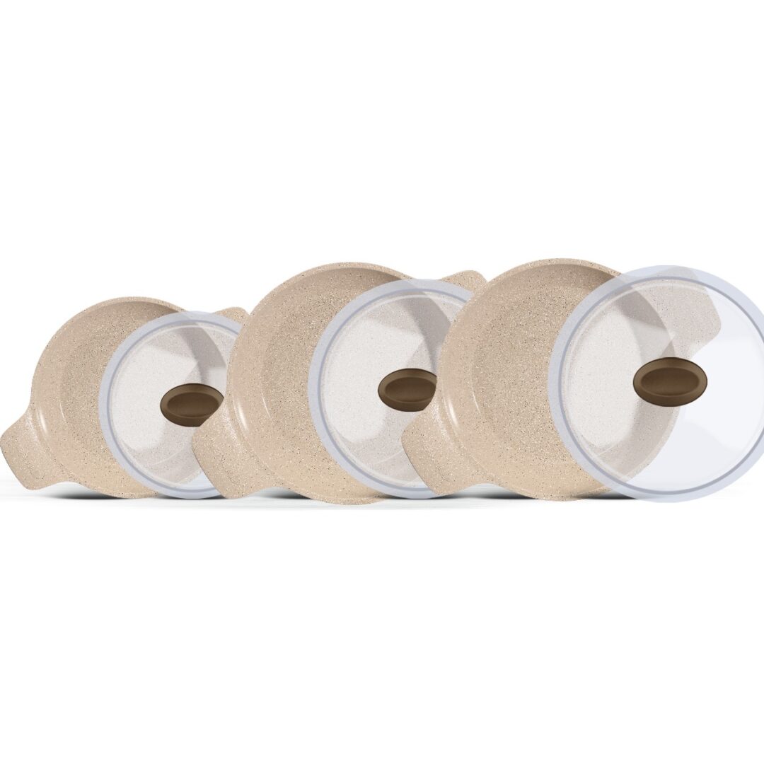 Alternative view of ThermoAD | Güveç Sahan Set | Döküm Kendinden Saplı | 6 Parça | Vizon | 18cm-20cm-22cm